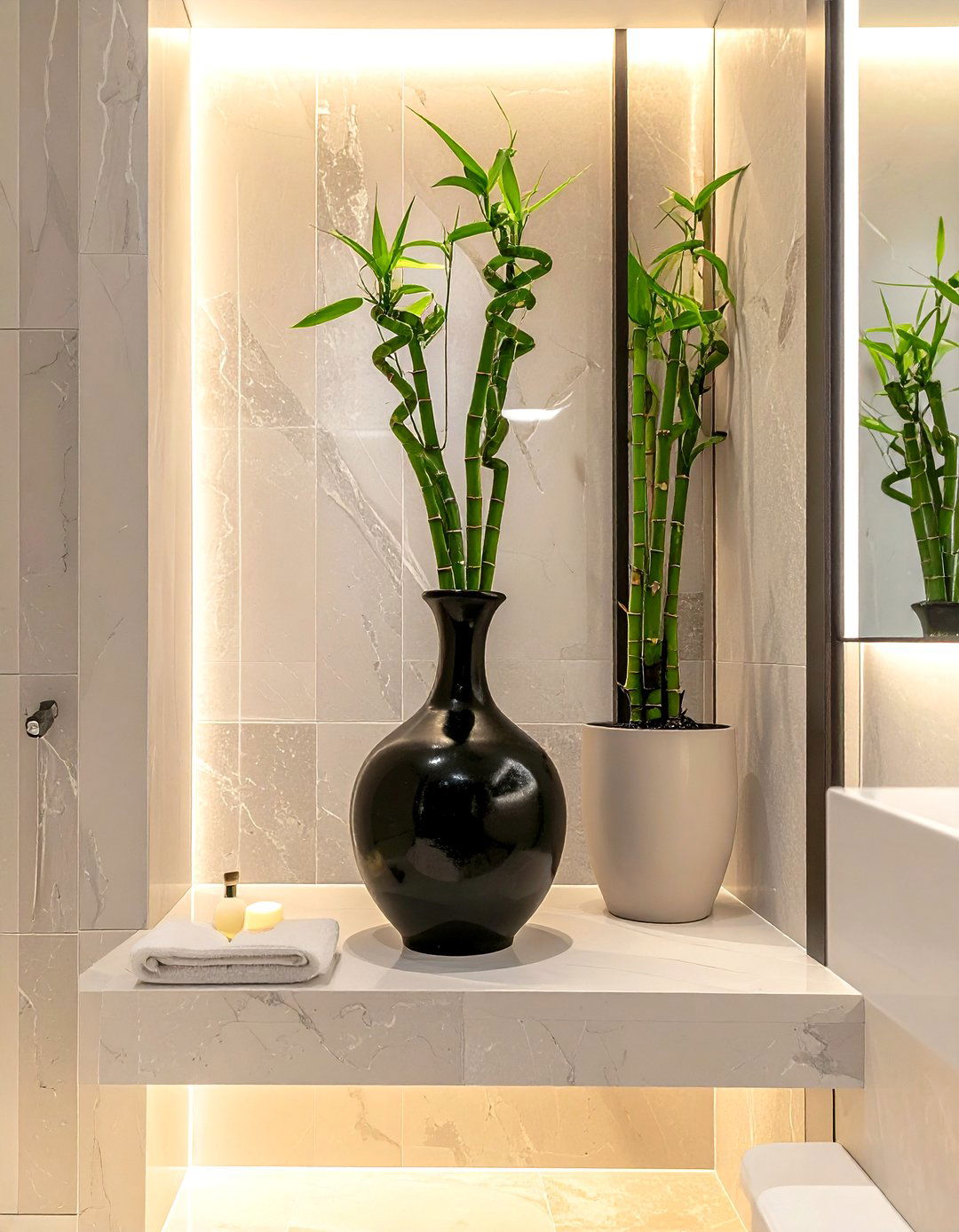 Lucky bamboo bathroom - 30 bathroom plant accent ideas