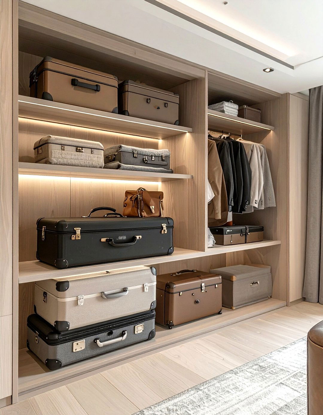 Luggage Storage Space Solution - 30 living room closet organization