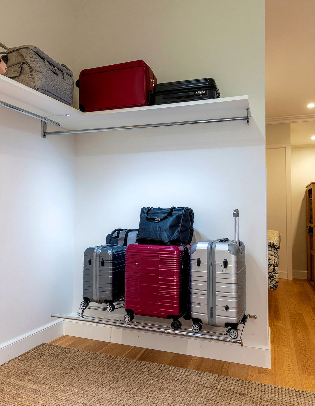 Luggage rack shelf - 30 bedroom closet dividers