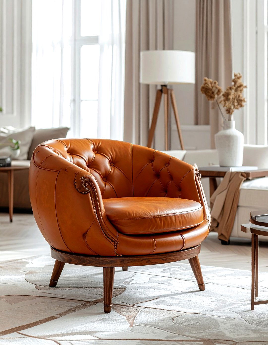 Luxury Barrel Chair - 30 living room barrel chair ideas