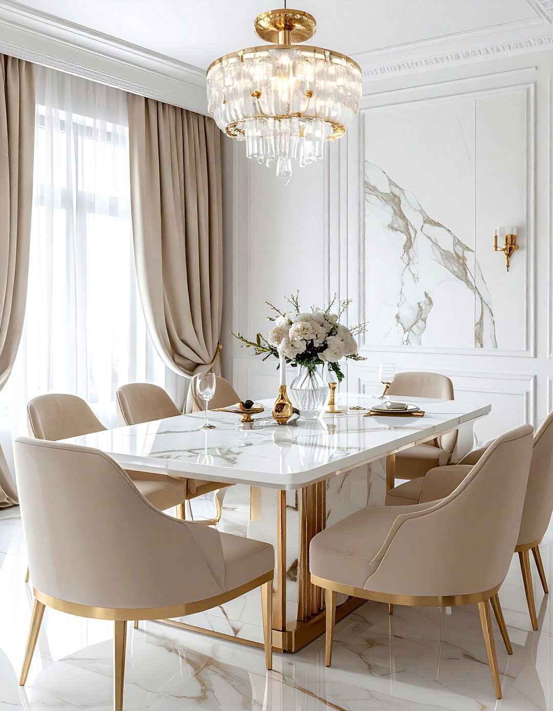 Luxury Beige White Dining Room - 30 beige and white dining room ideas