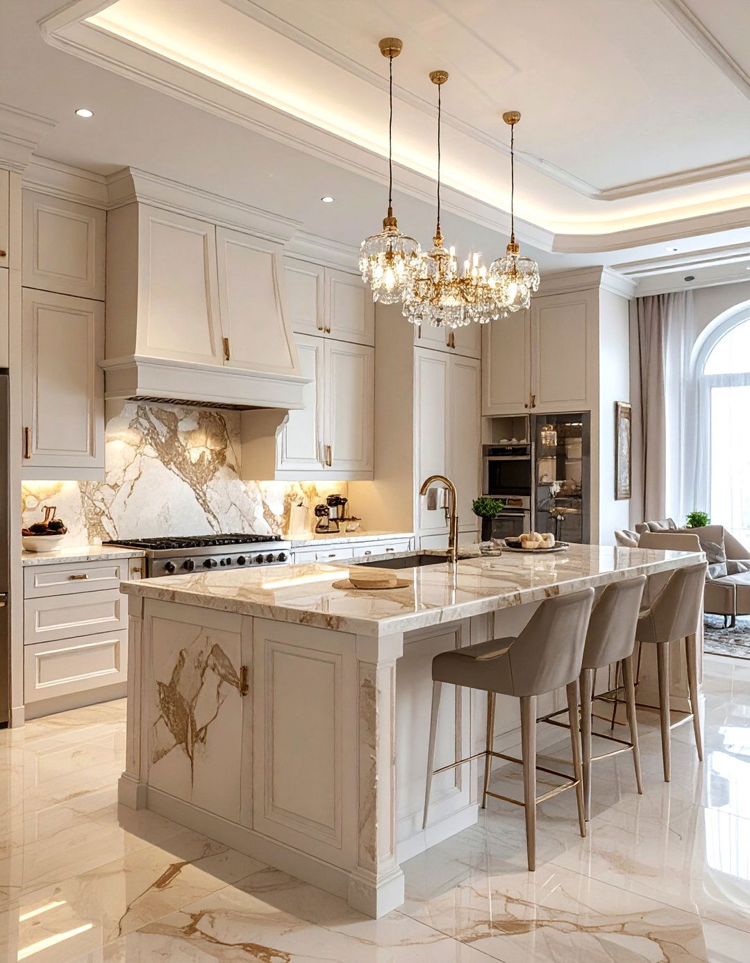 Luxury Beige and White Kitchen - 30 beige and white kitchen ideas