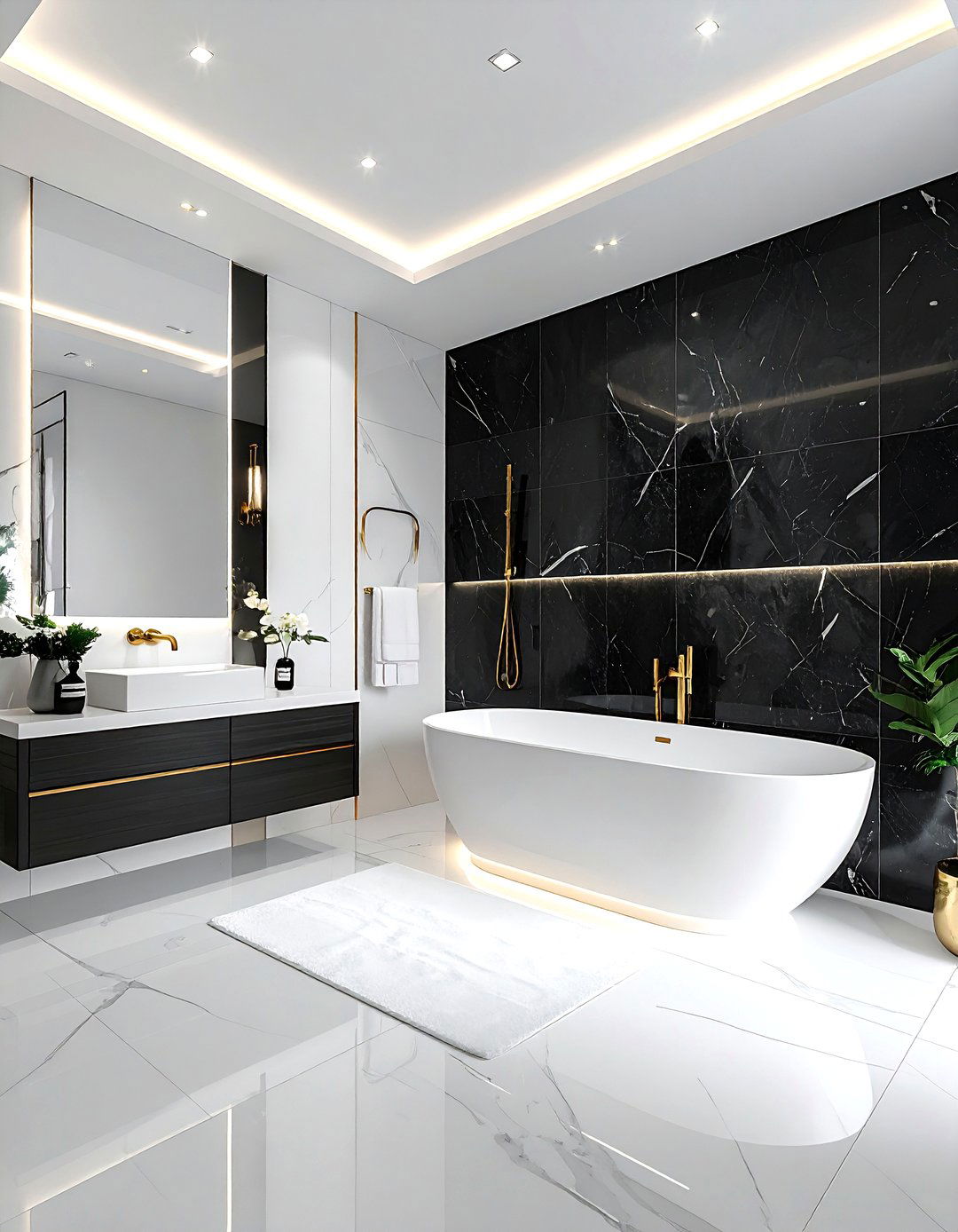 Luxury Black And White Master Bathroom - 30 white and black bathroom ideas