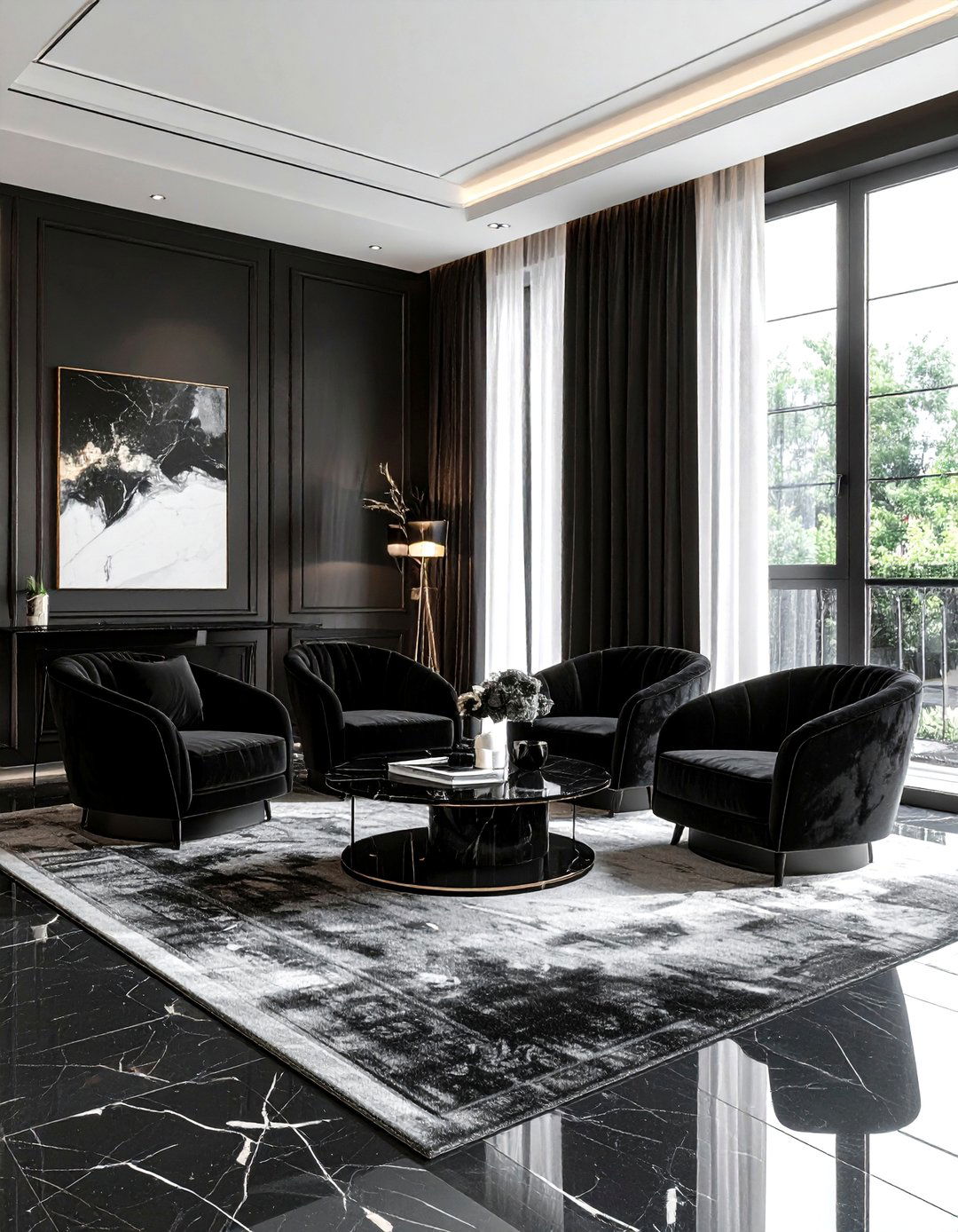Luxury Black Living Room - 30 black living room ideas