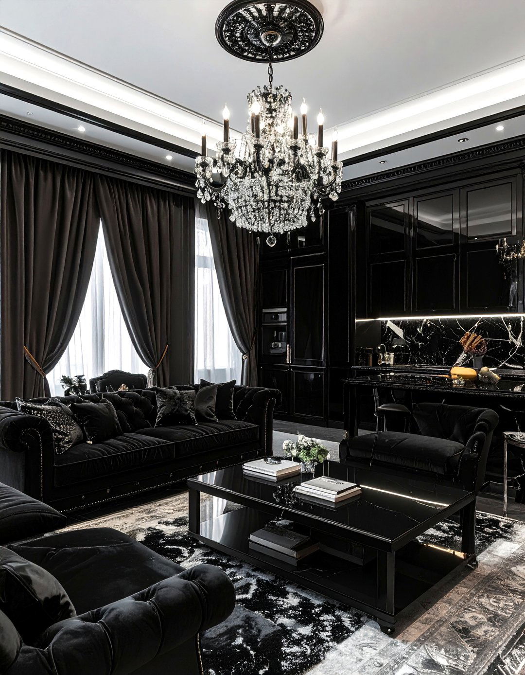 Luxury Black Living Room - 30 black living room design ideas