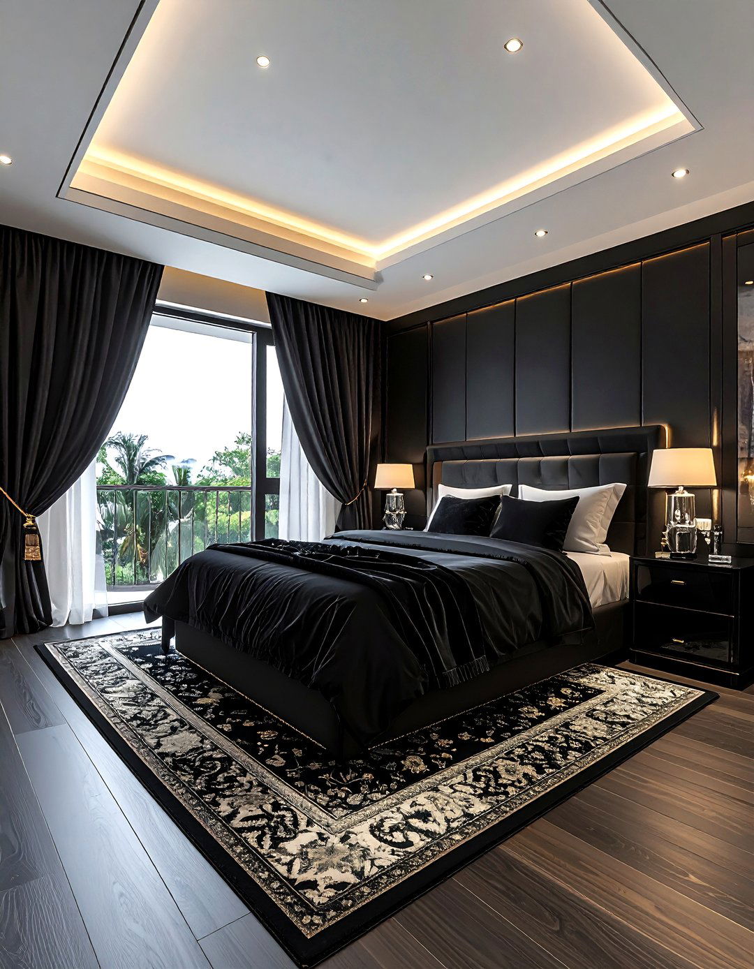 Luxury Black Suite - 30 black bedroom design ideas