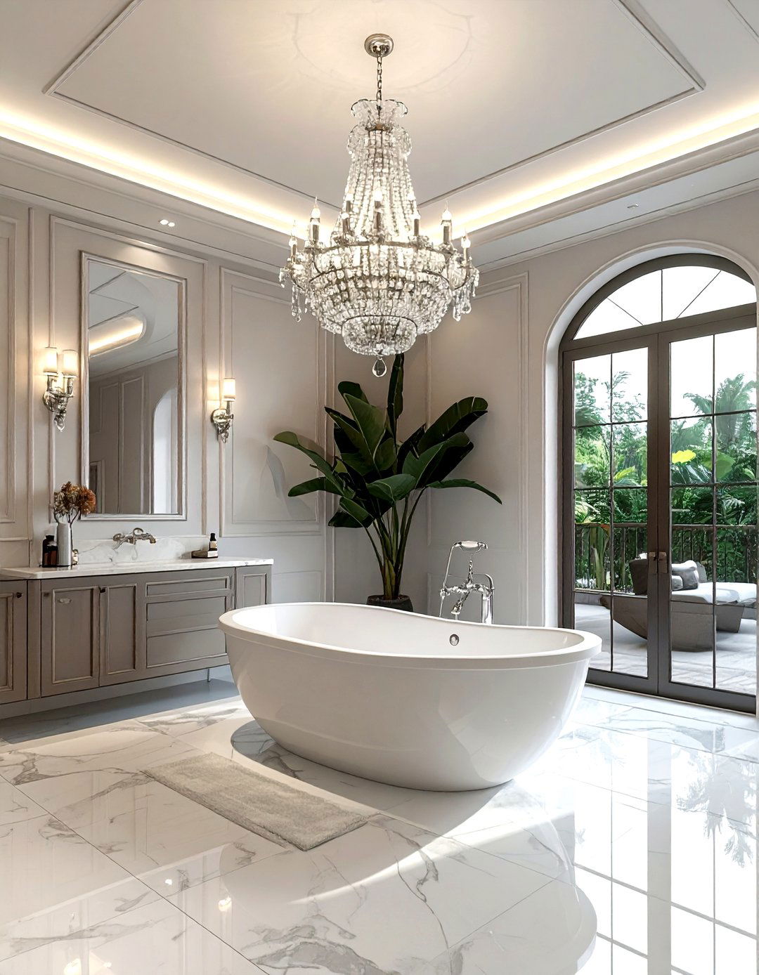 Luxury Chandelier Style - 30 bathroom pendant lighting ideas