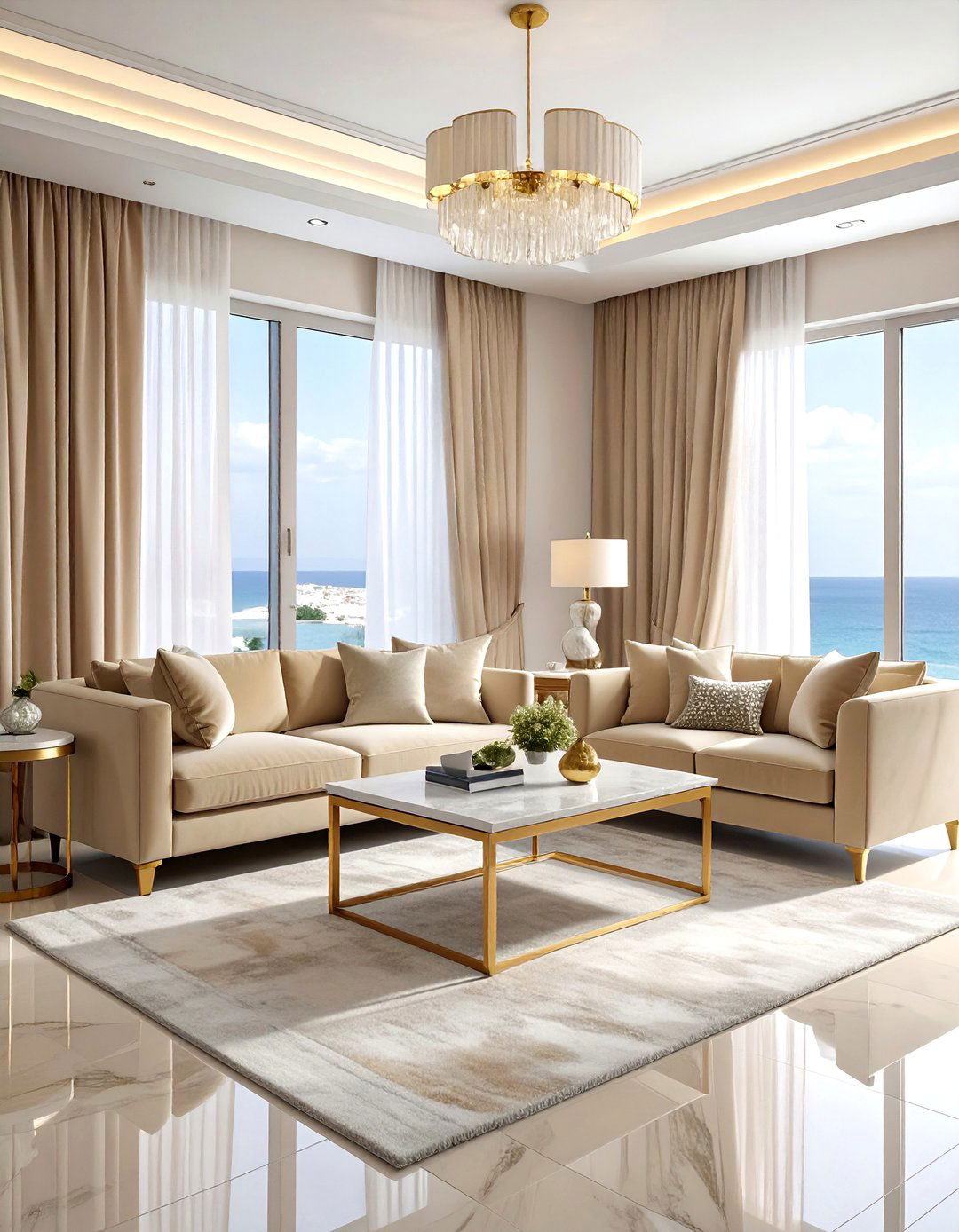 Luxury Coastal Living Room - 30 coastal beige living room ideas