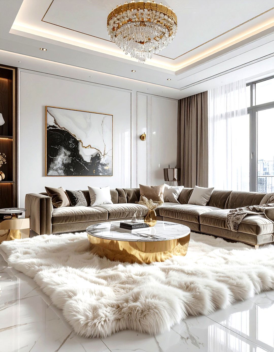 Luxury Contemporary Living Room Sheepskin - 30 sheepskin living room ideas