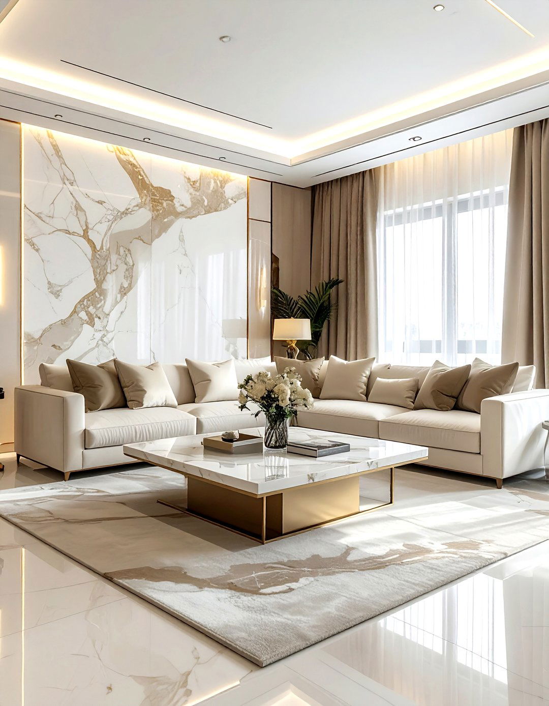 Luxury Cream Living Room With Marble - 30 contemporary cream living room ideas
