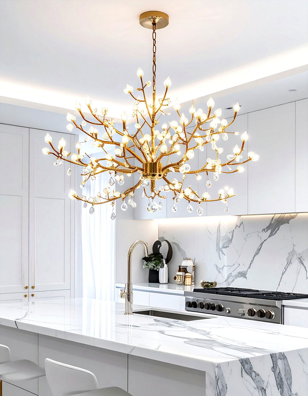 Luxury Crystal Branch Chandelier - 30 kitchen chandelier ideas