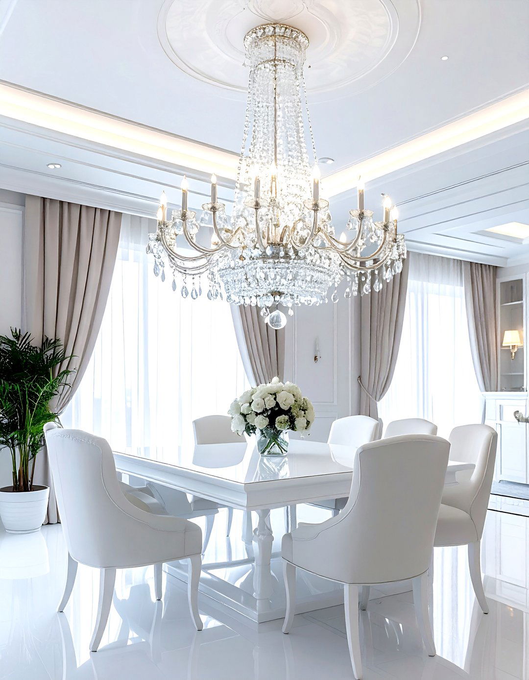 Luxury Crystal Chandelier - 30 showpiece dining room ideas