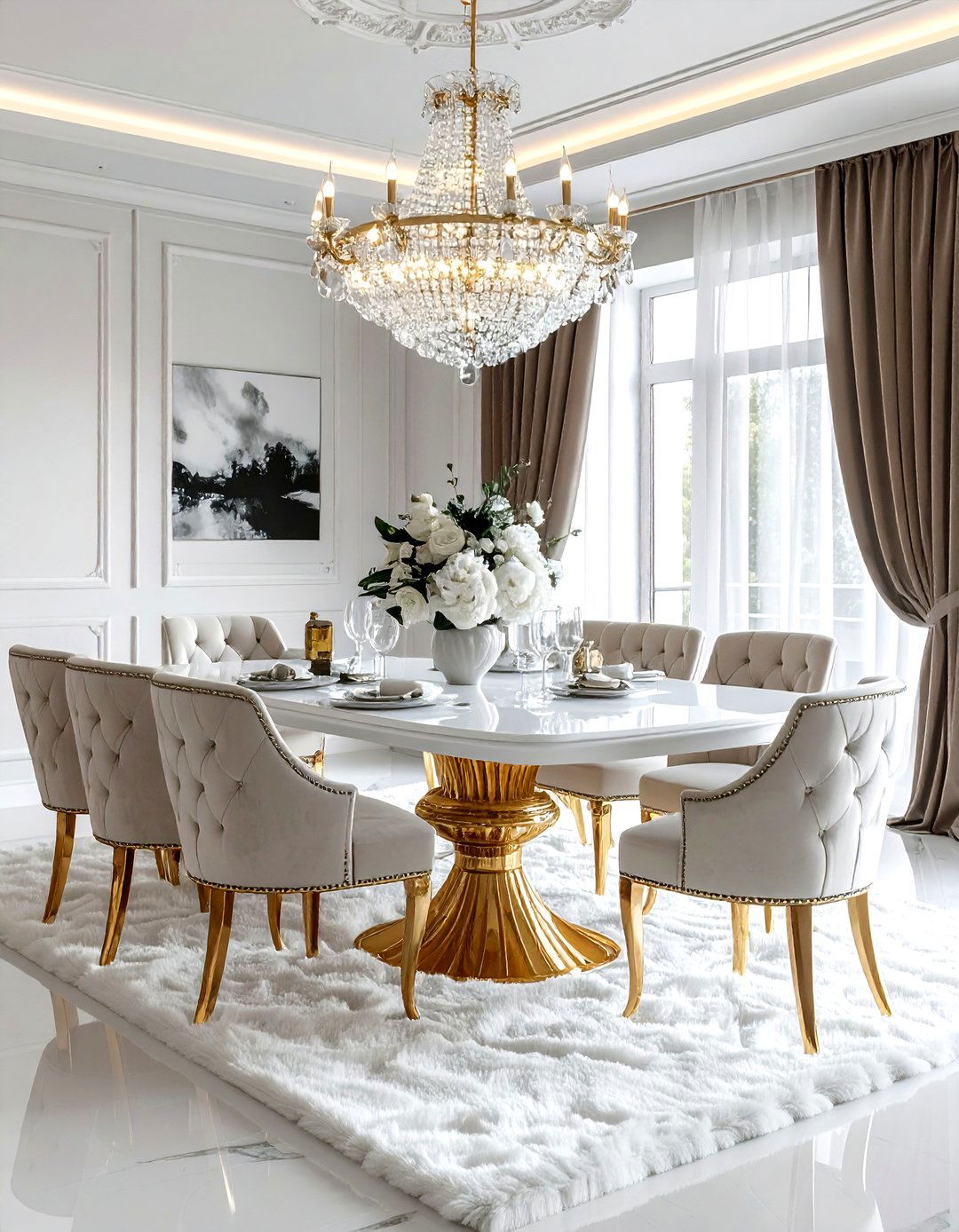 Luxury Glam Dining Room - 30 apartment dining room ideas