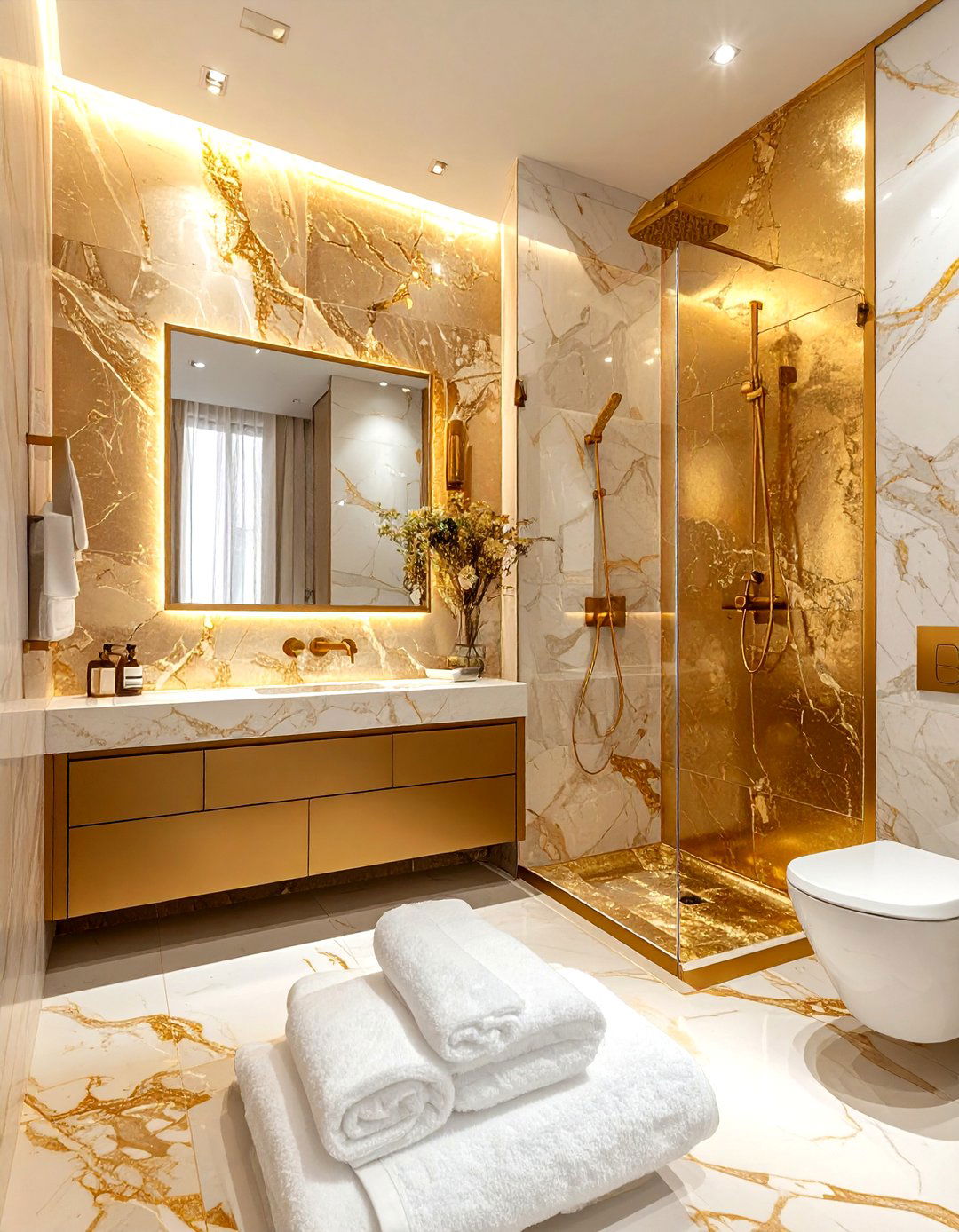 Luxury Gold Bathroom - 30 bathroom warm settings