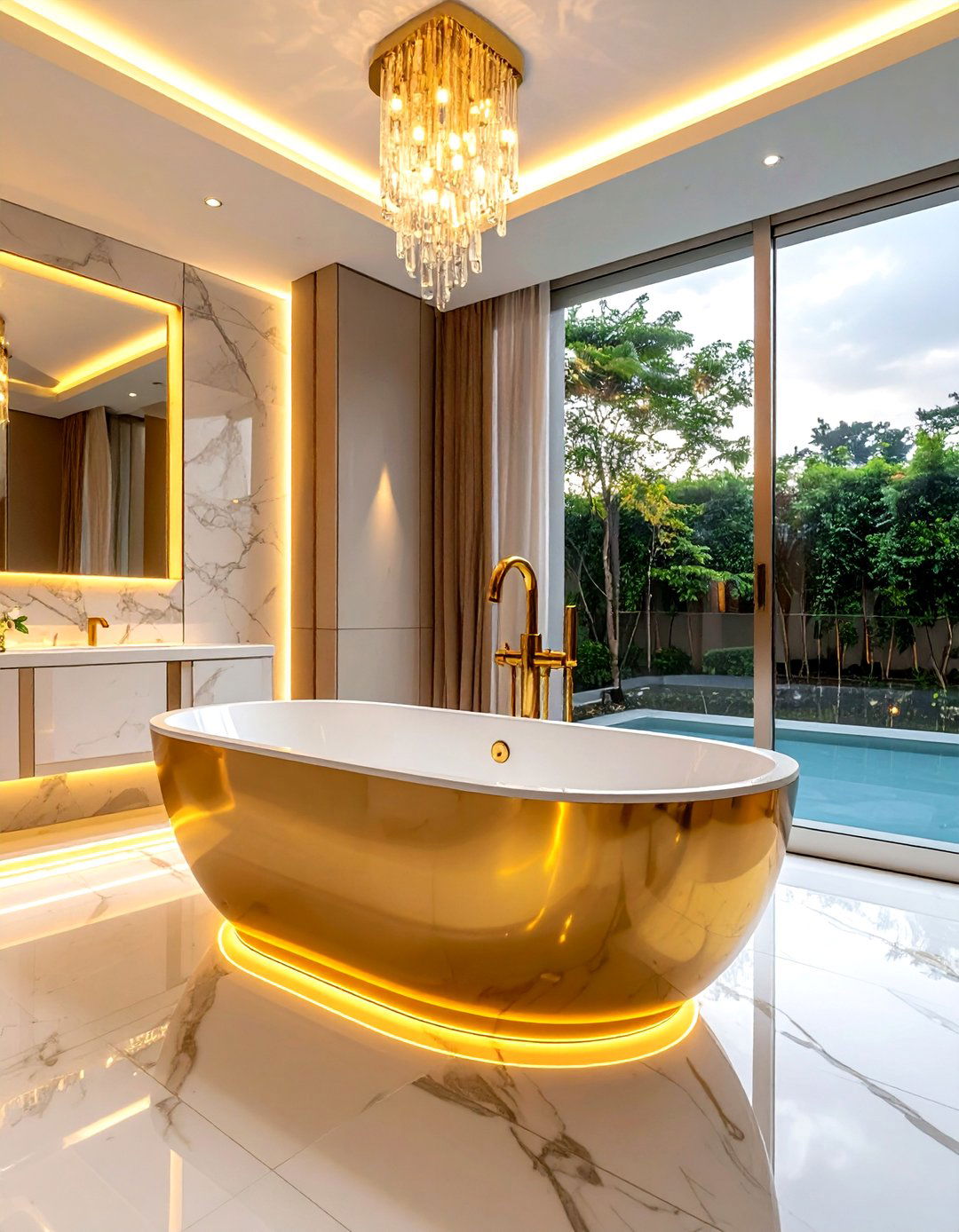 Luxury Gold Fixtures - 30 drop-in tub ideas