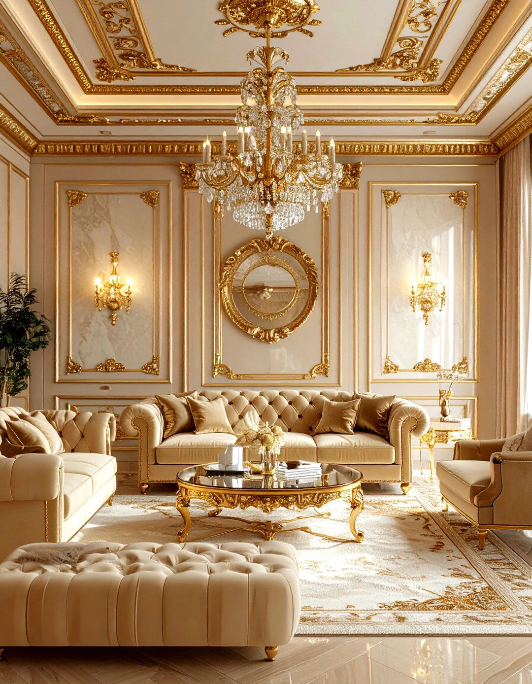 Luxury Gold Living Room - 30 gold living room ideas