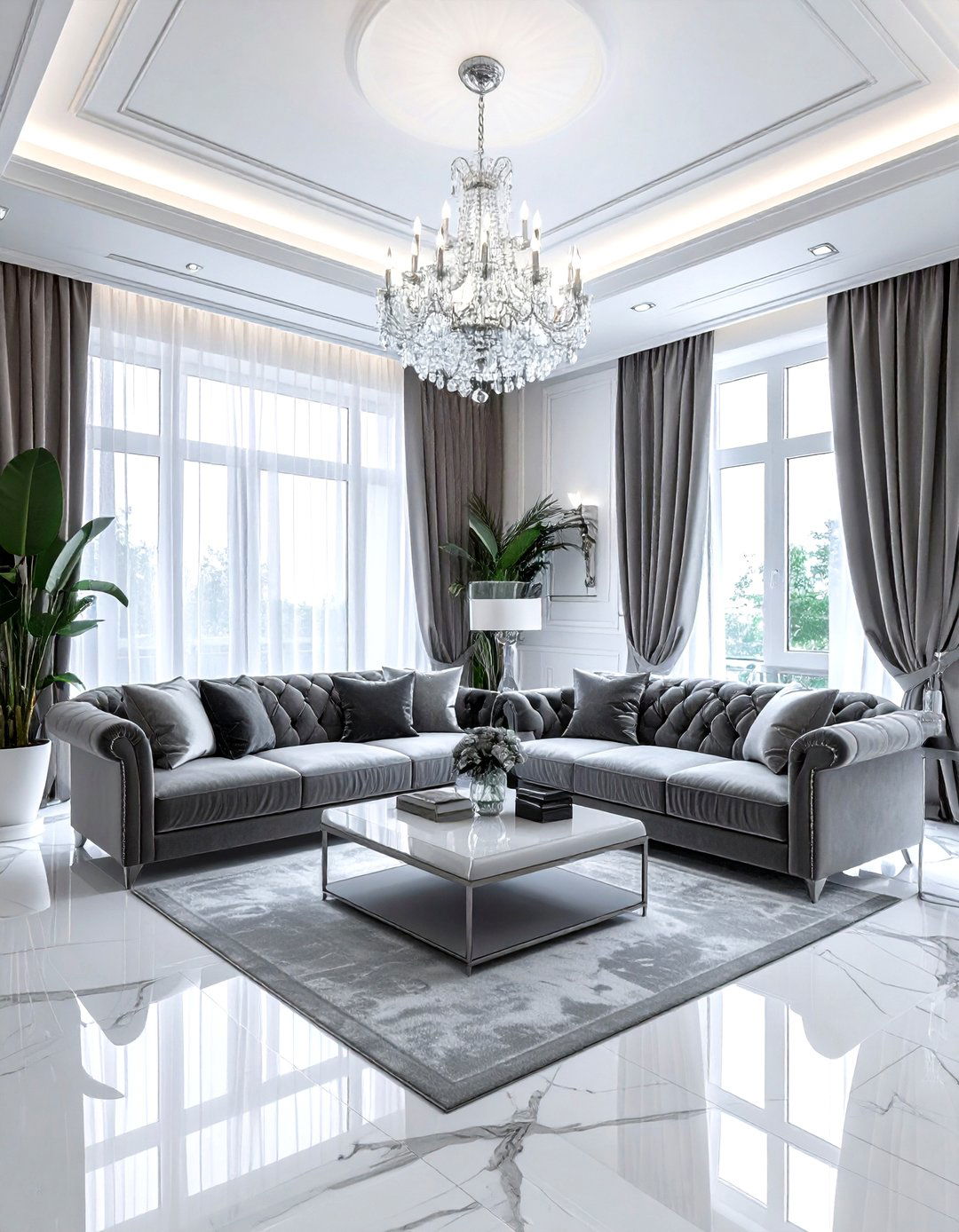 Luxury Gray And White - 30 gray and white living room ideas