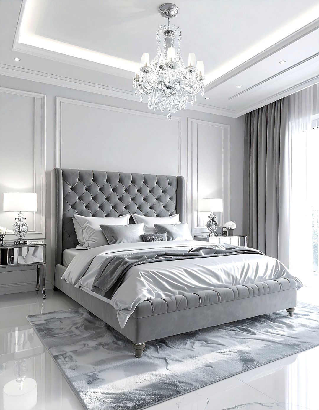 Luxury Grey White Bedroom - 30 grey and white bedroom ideas