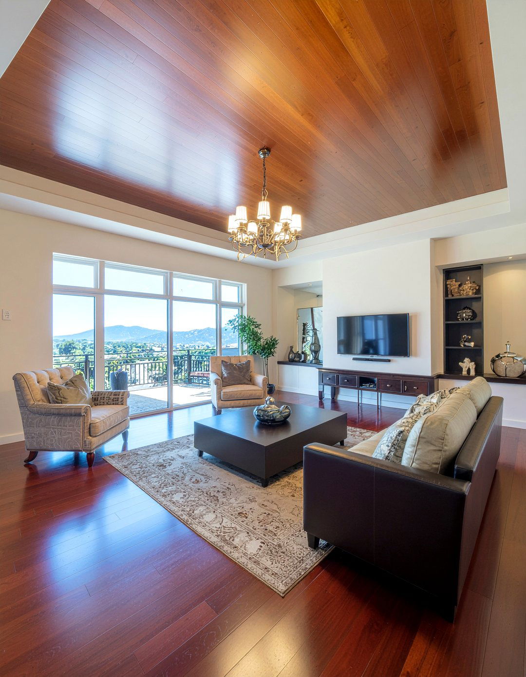 Luxury Hardwood Ceiling - 30 living room wood plank ceiling ideas