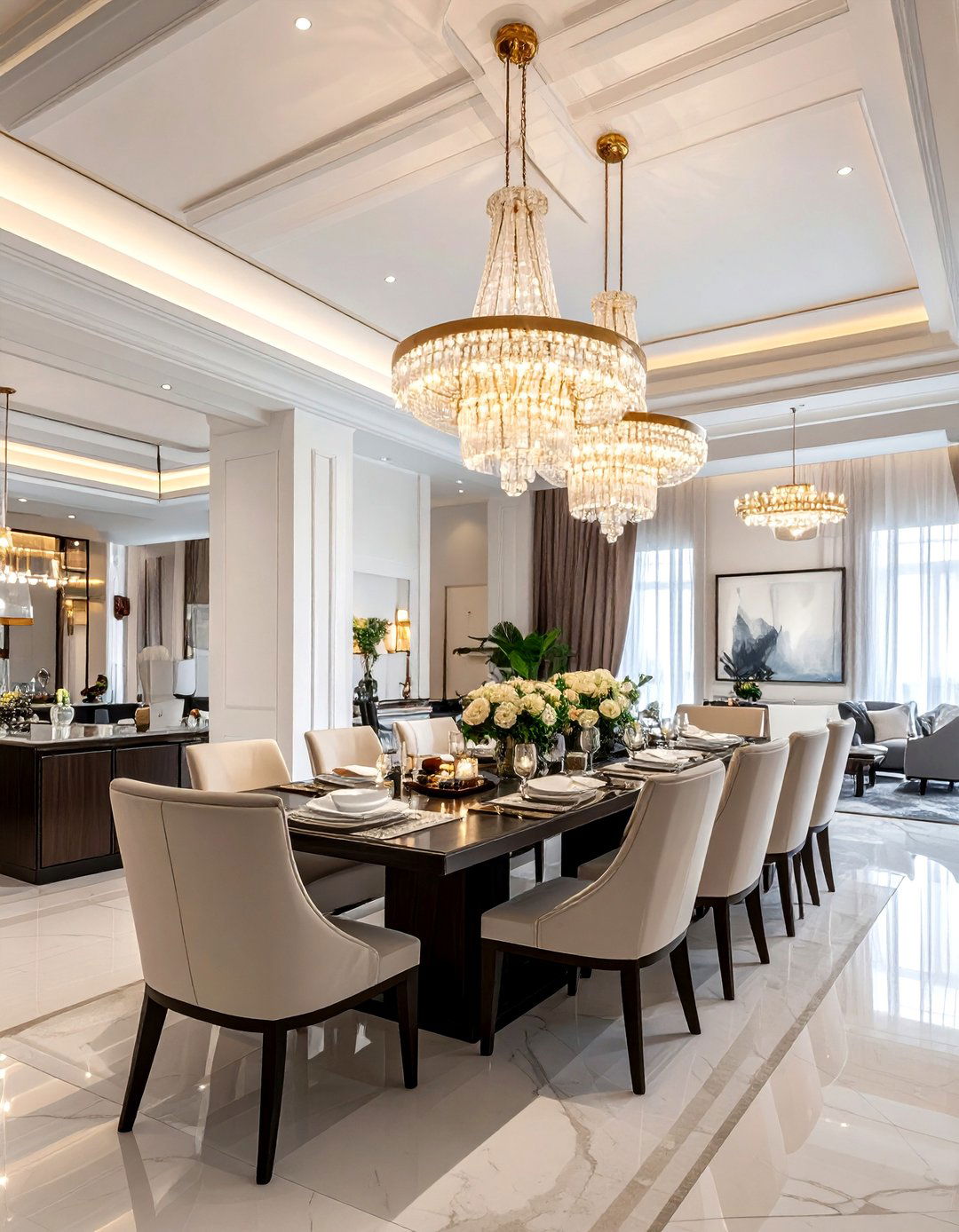 Luxury High Ceiling Dining Room - 30 dining room dimmer ideas