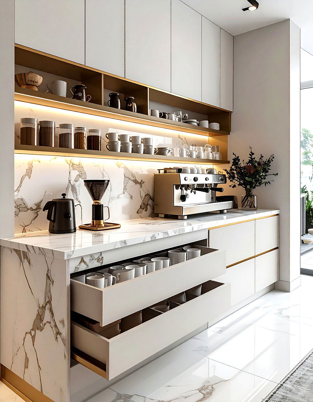 Luxury Home Coffee Station - 30 kitchen coffee nook ideas