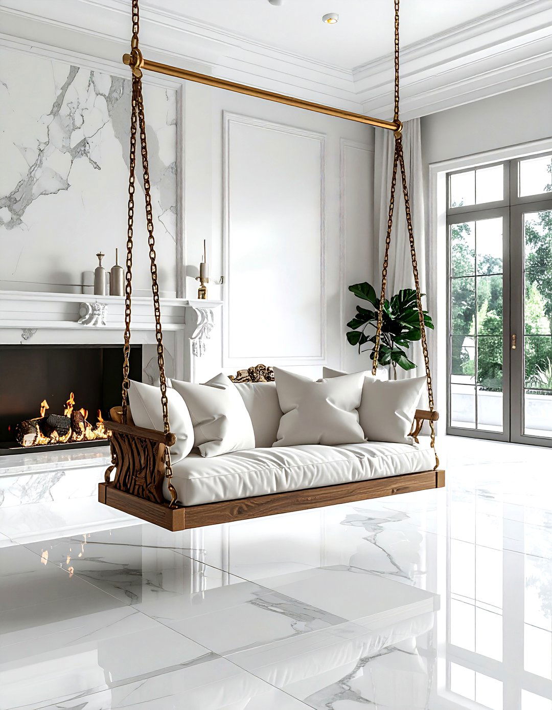 Luxury Indoor Swing - 30 living room hanging chair ideas