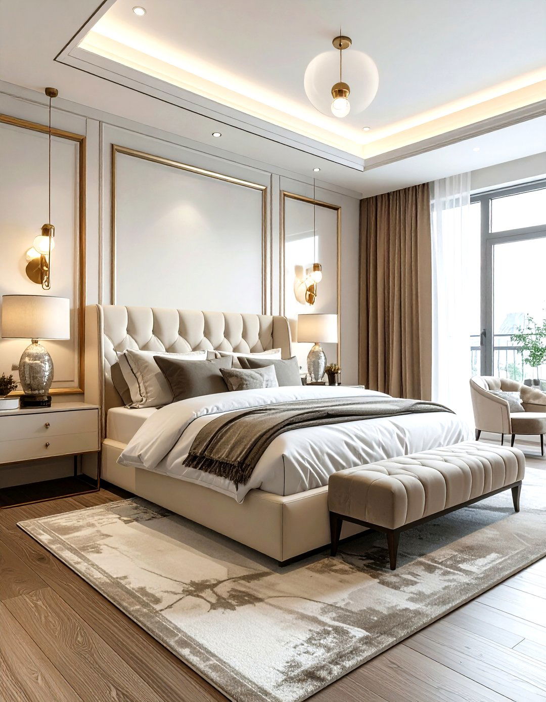 Luxury Industrial Cream Suite - 30 industrial cream bedroom ideas