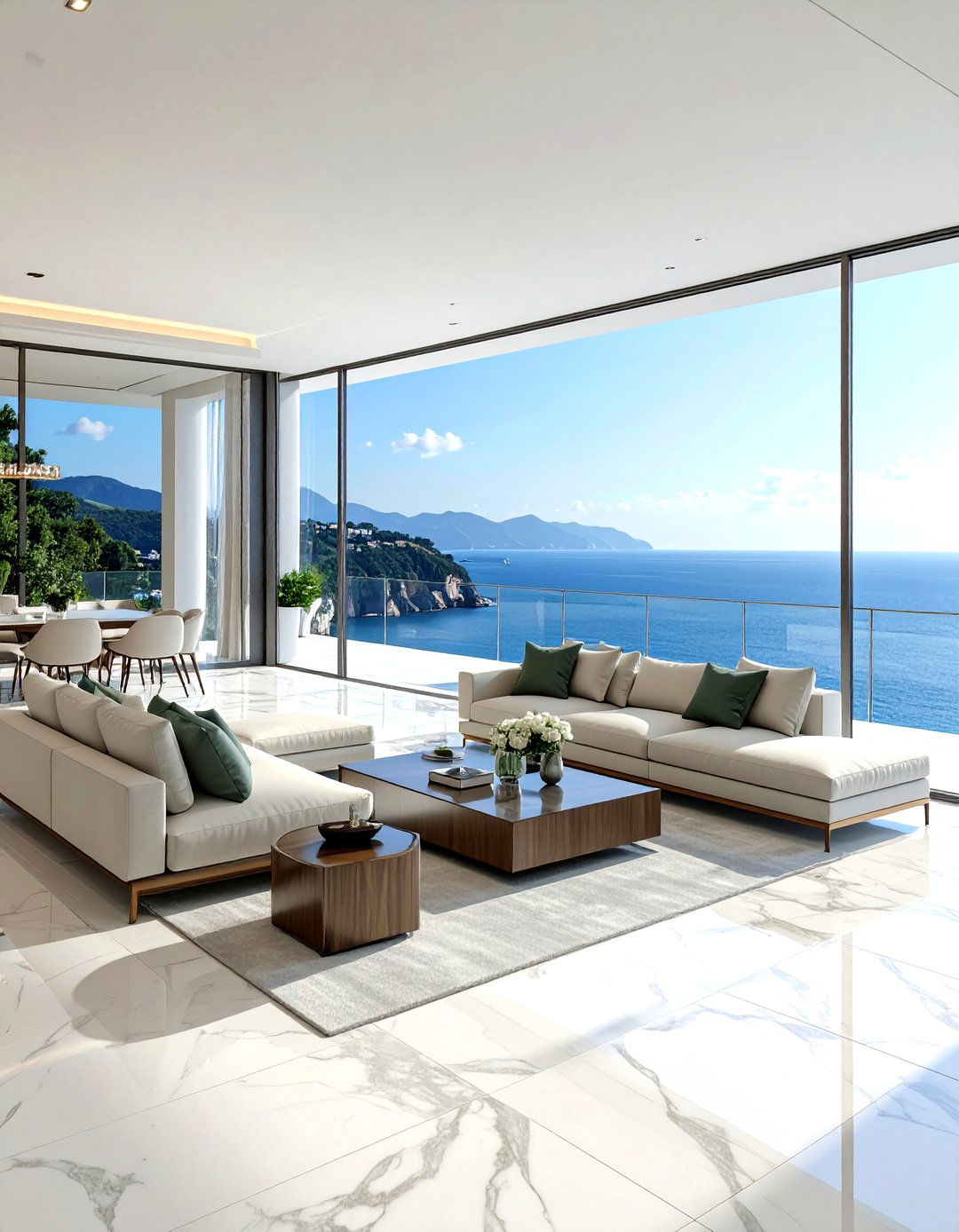 Luxury Living Room Terrace View - 30 living room with terrace ideas