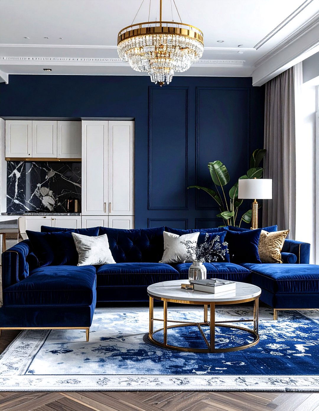 Luxury Navy Living Room - 30 navy and white living room ideas
