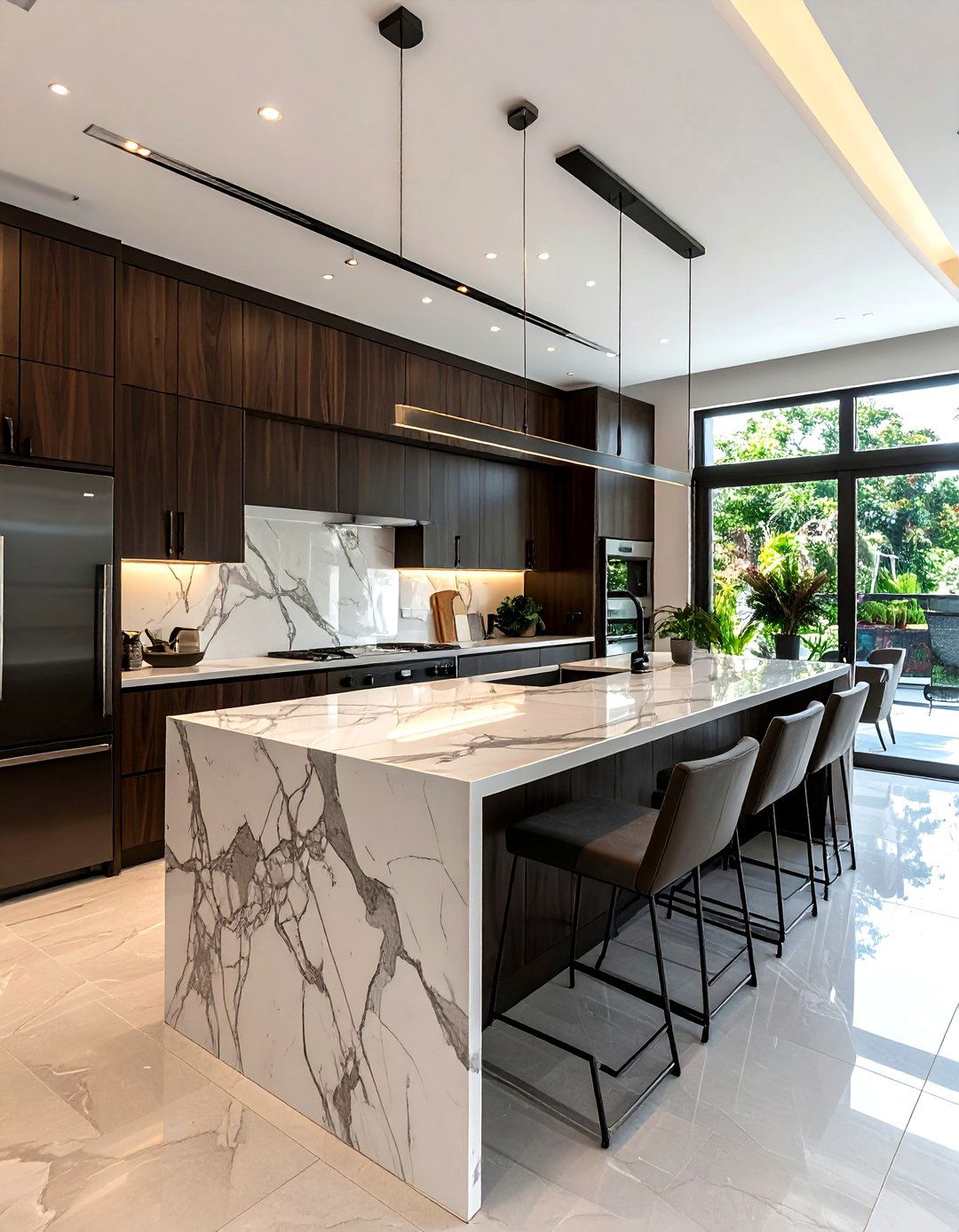 Luxury Open Plan Kitchen - 30 counter depth refrigerator kitchen ideas