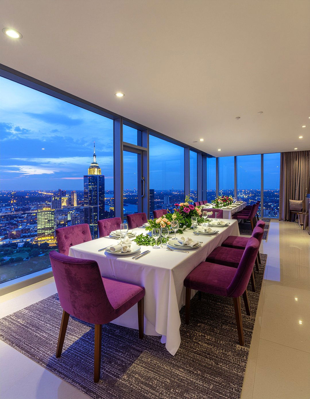 Luxury Penthouse Rehearsal Dinner Party - 30 dining room rehearsal dinner ideas
