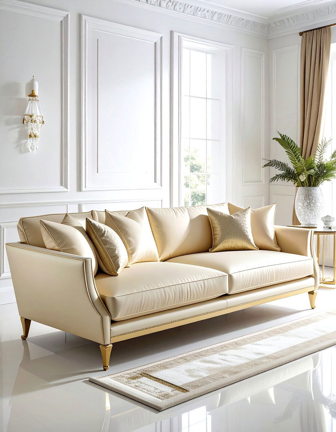 Luxury Silk Blend Slipcovered Sofa - 30 living room slipcovered sofa ideas
