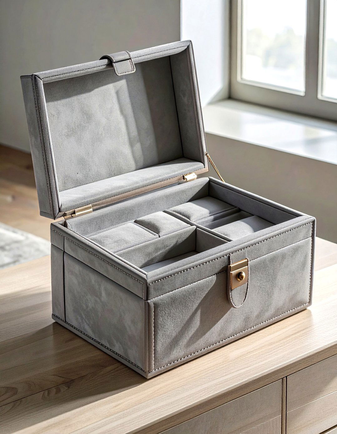 Luxury Suede Jewelry Box - 30 jewelry box ideas
