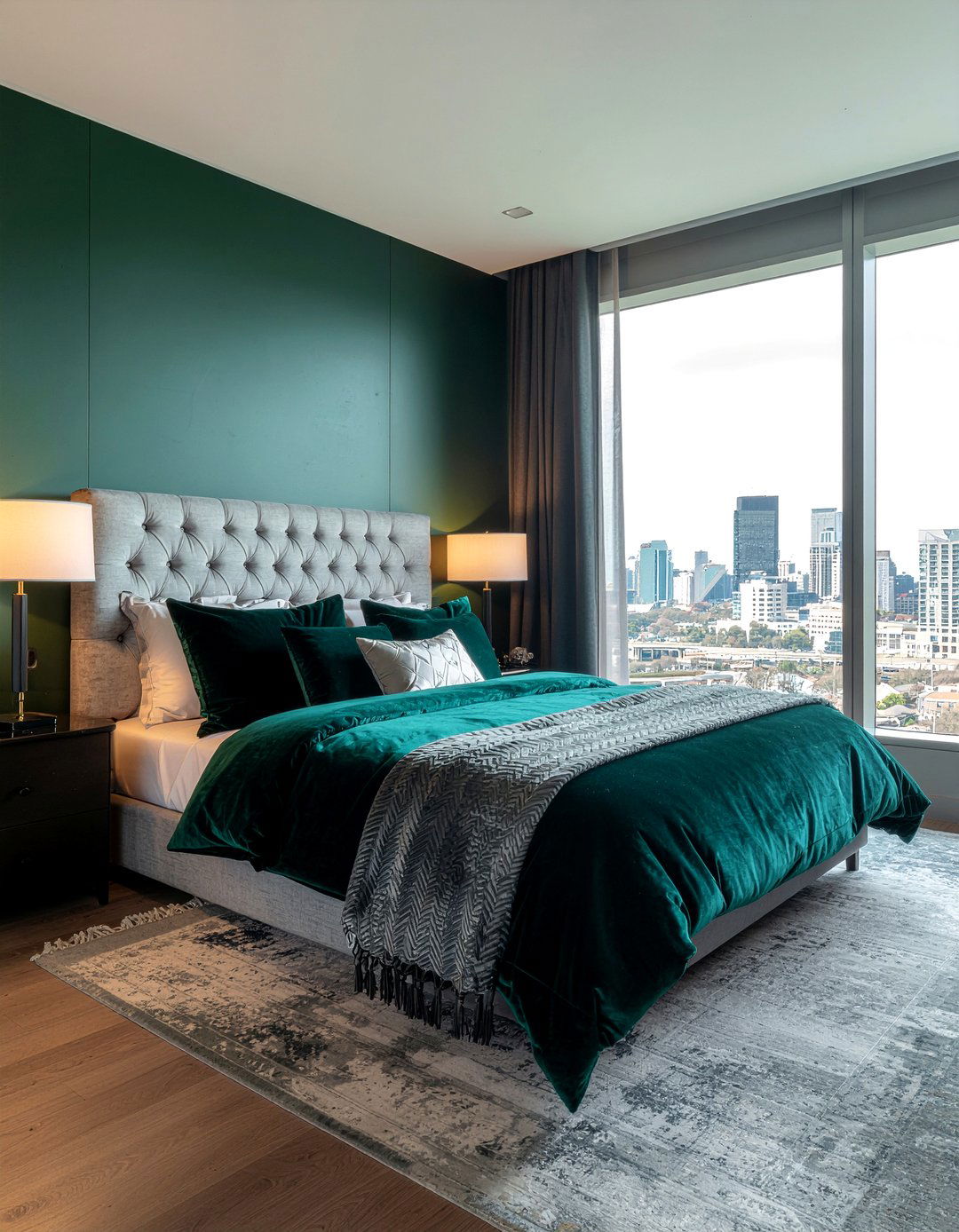 Luxury Velvet Bedding - 30 penthouse bedroom ideas
