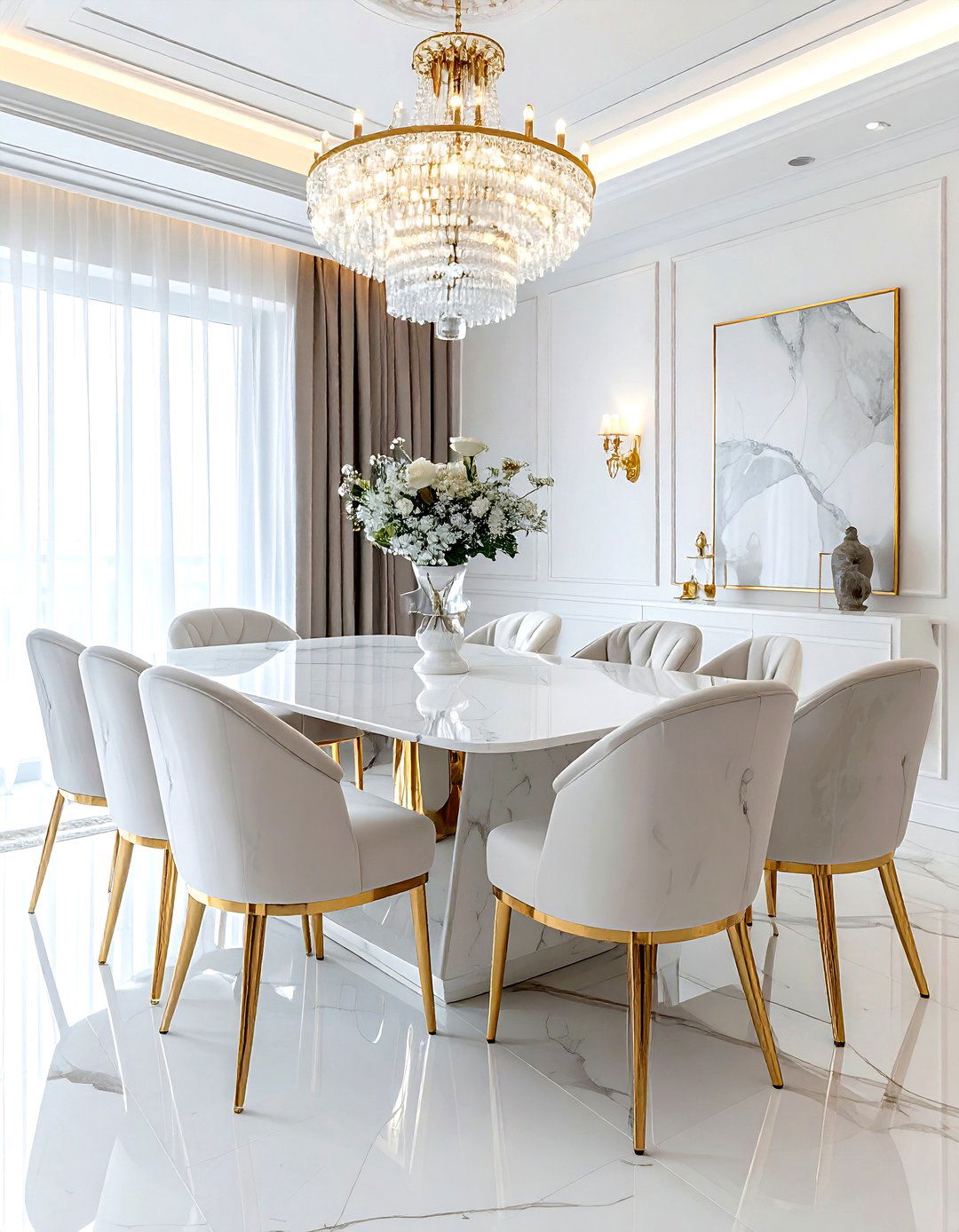 Luxury White Dining Room - 30 white dining room ideas