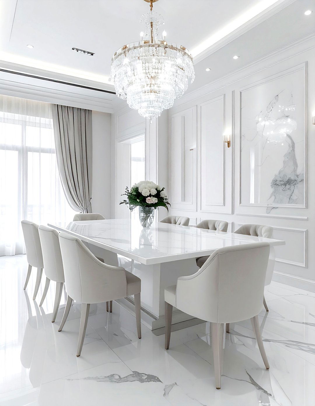 Luxury White Dining Room - 30 all white dining room ideas