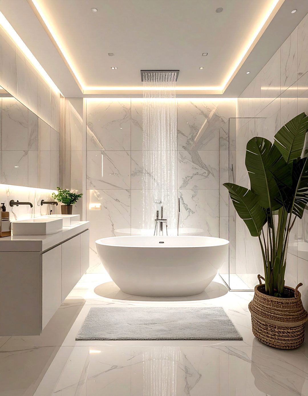 Luxury White Spa Bathroom - 30 white and white bathroom ideas
