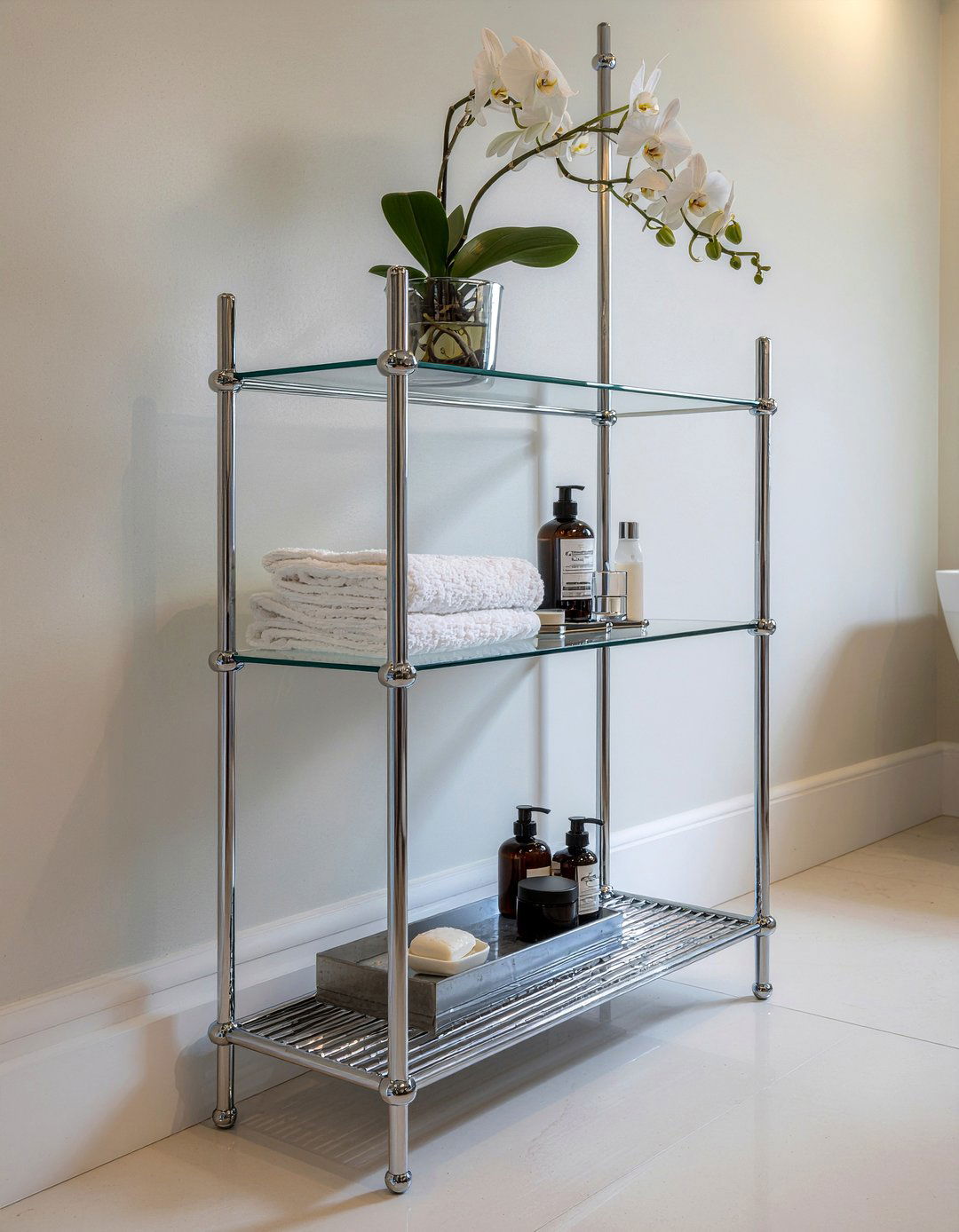 Luxury bathroom shelving unit - 30 bathroom etagere ideas
