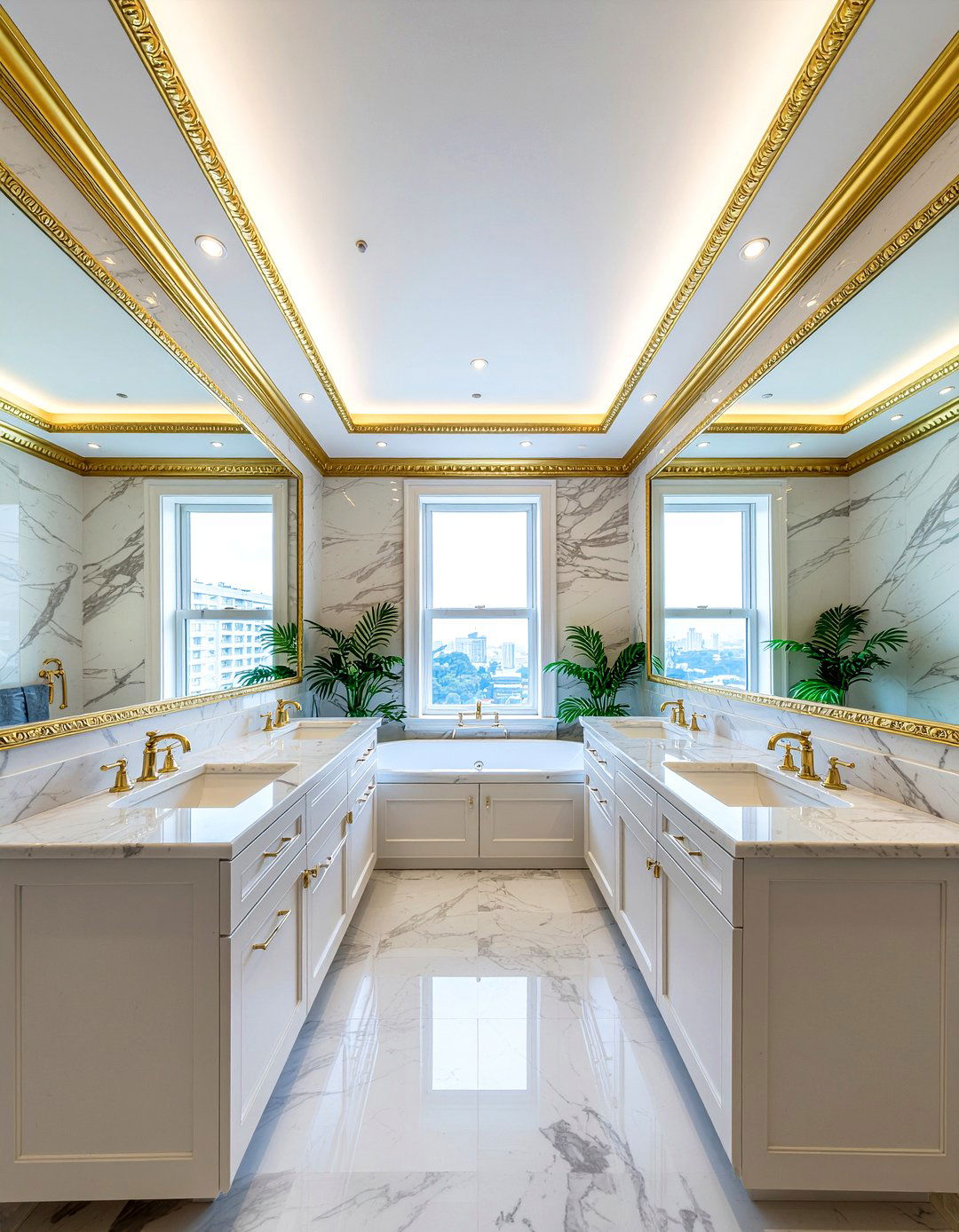 Luxury bathroom tray ceiling gold trim - 30 bathroom tray ceiling ideas