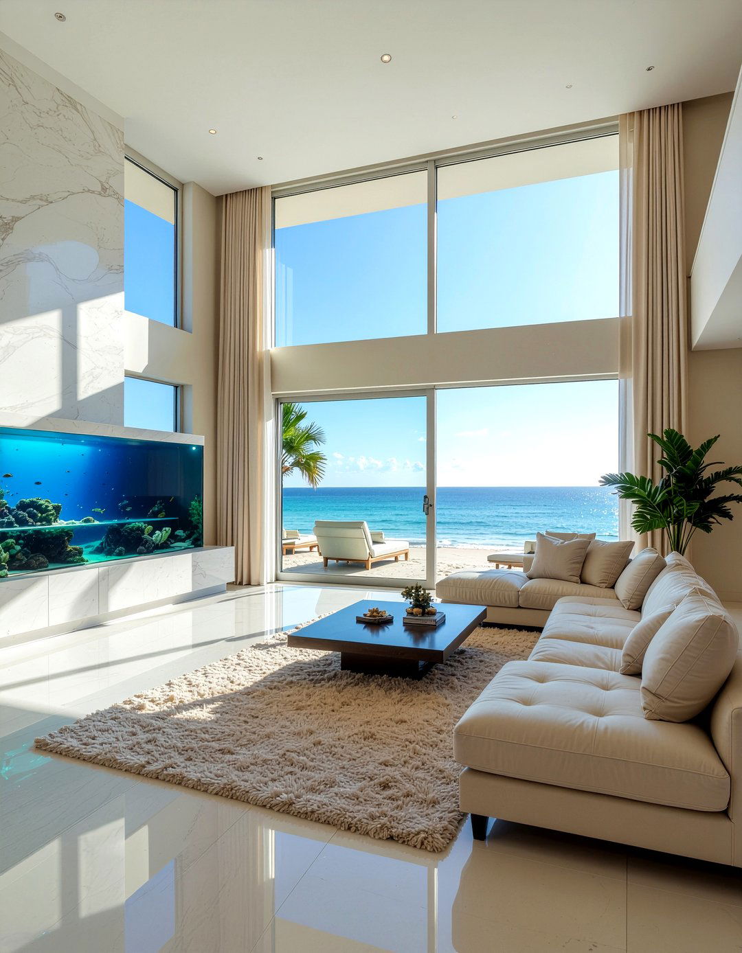 Luxury beach living room - 30 ocean themed living room ideas