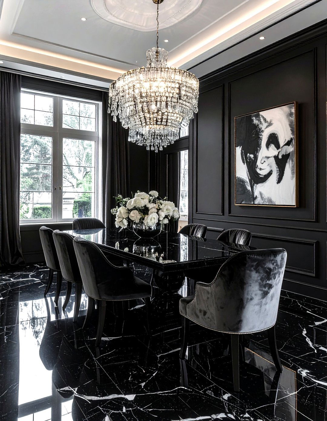 Luxury black dining room - 30 dark black dining room ideas