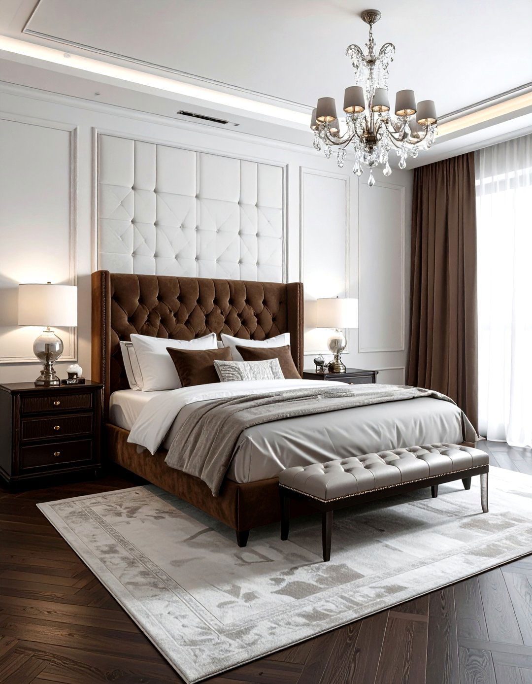 Luxury brown and white bedroom - 30 brown and white bedroom ideas