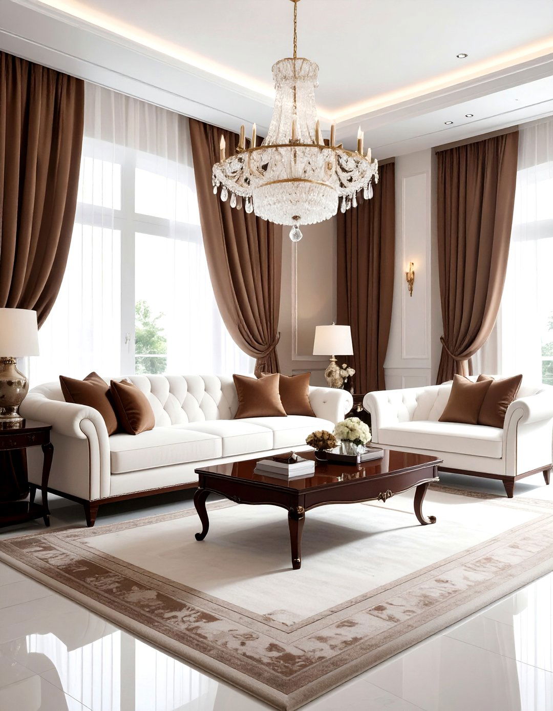 Luxury brown and white living room - 30 brown and white living room ideas