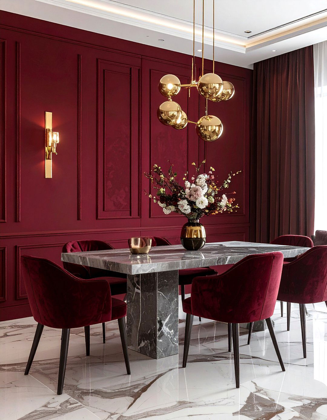 Luxury burgundy dining room - 30 burgundy dining room ideas