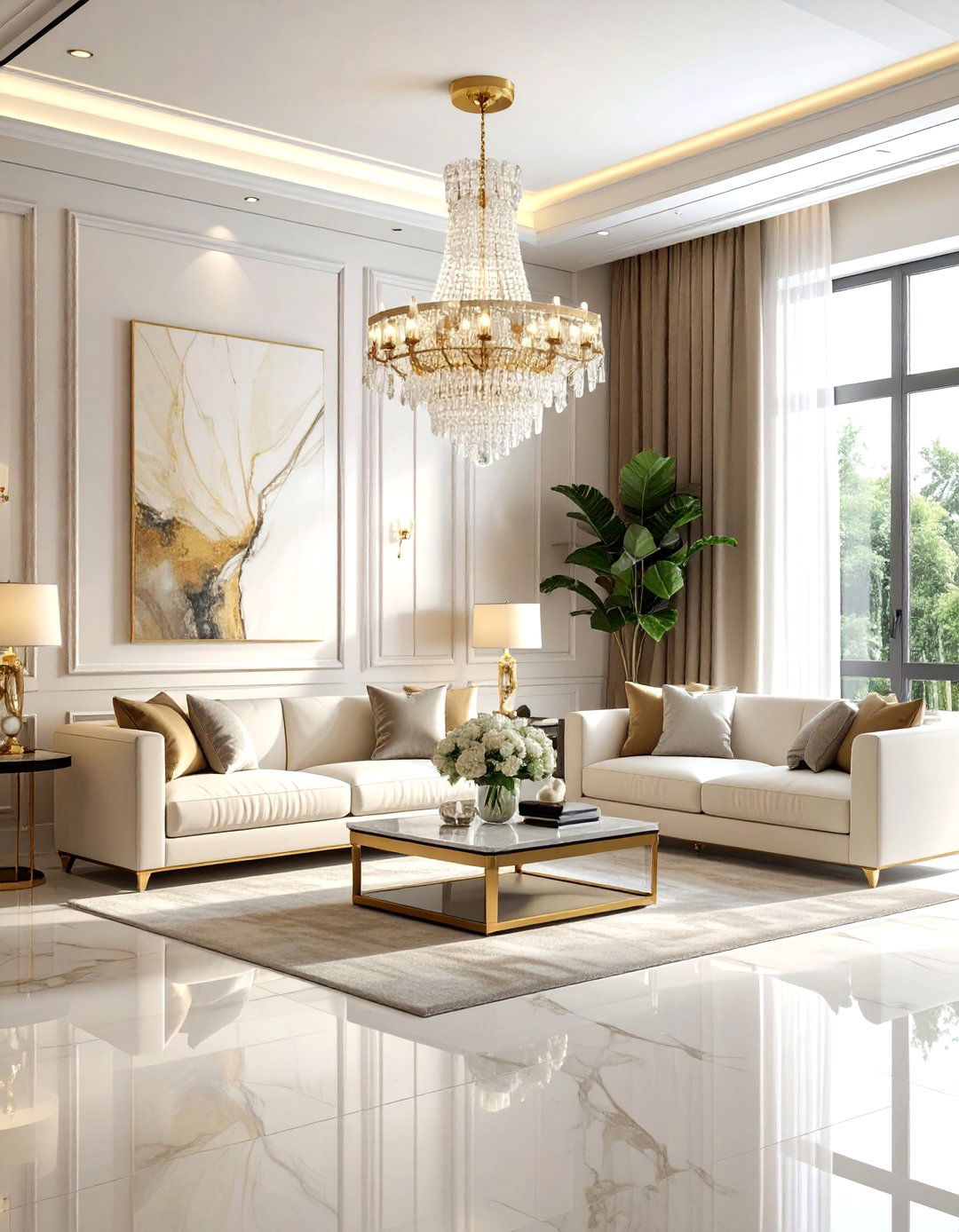 Luxury cream and white living room - 30 cream and white living room ideas