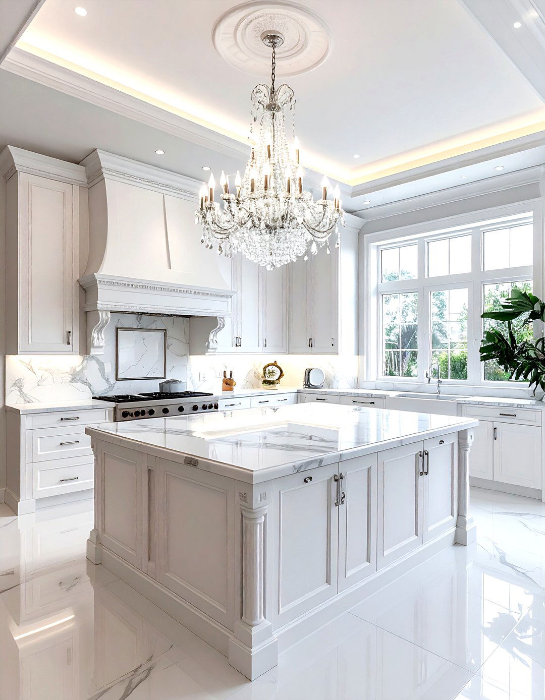 Luxury crystal chandelier - 30 kitchen lighting design