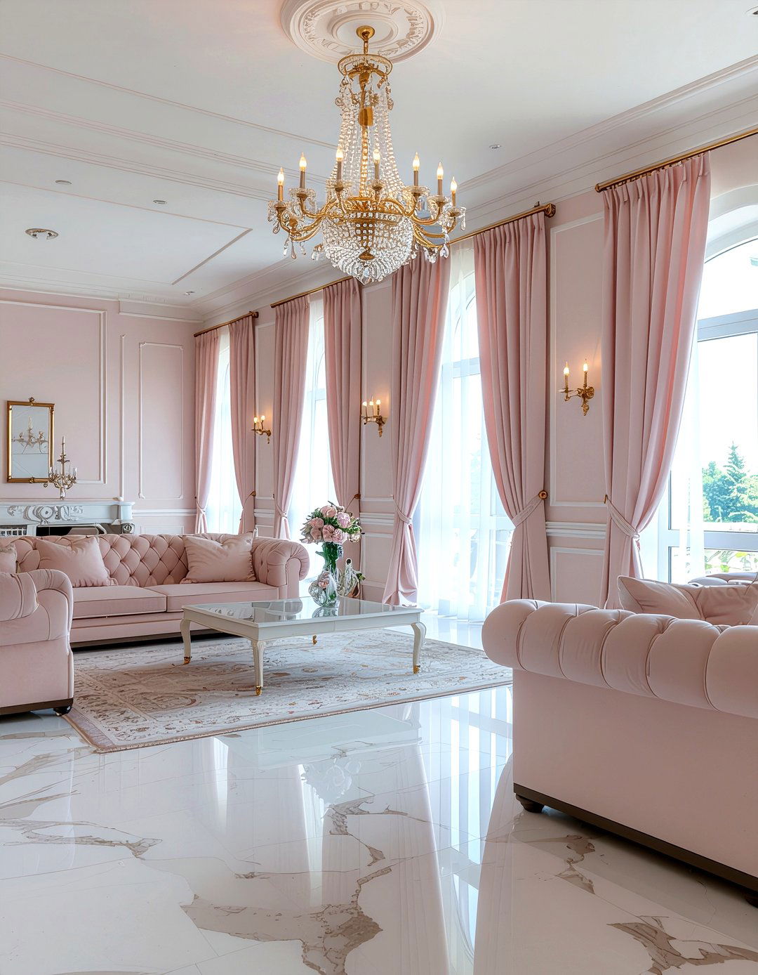 Luxury dusty pink living room - 30 living room dusty pink walls