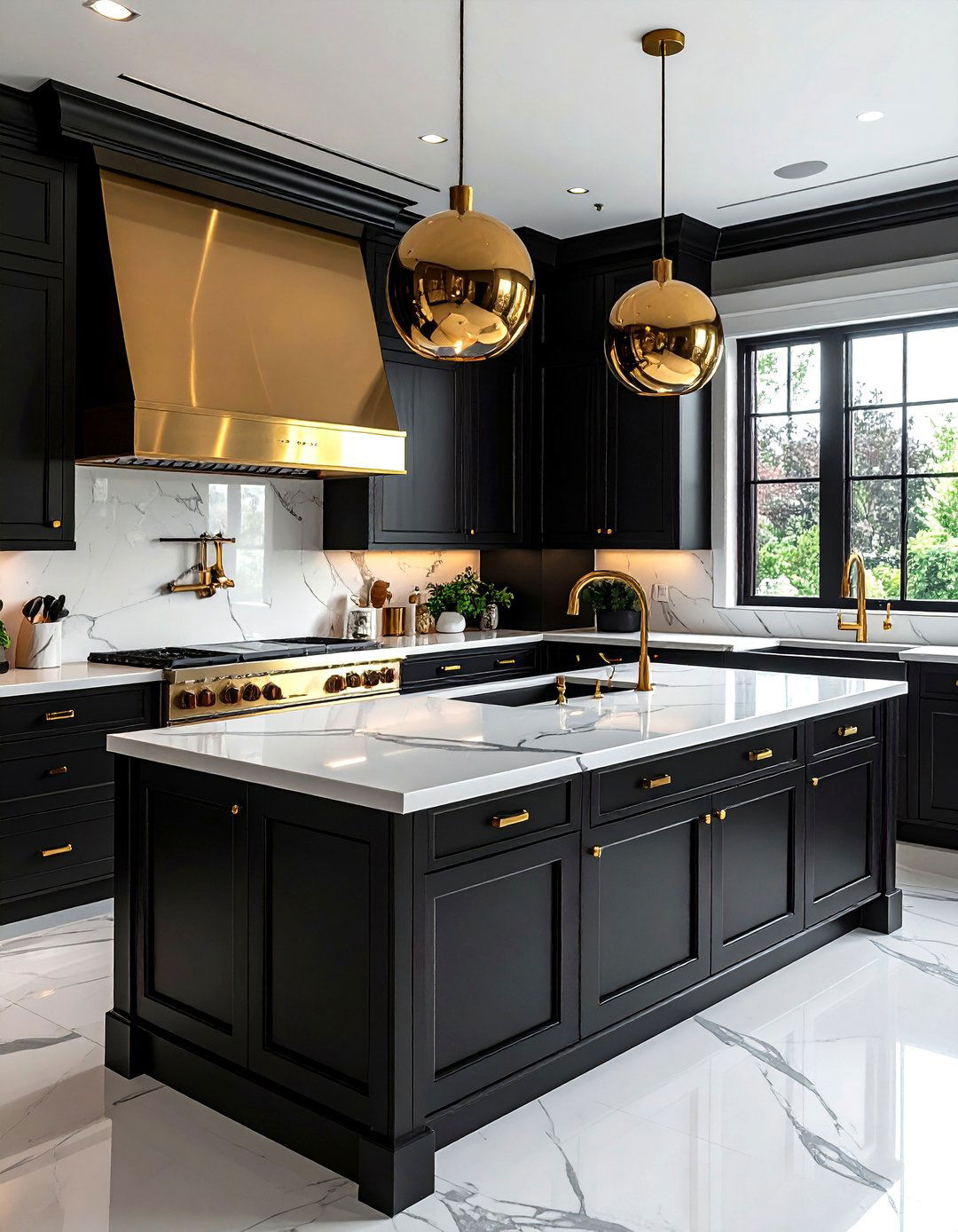 Luxury gold accent kitchen - 30 polished kitchen ideas