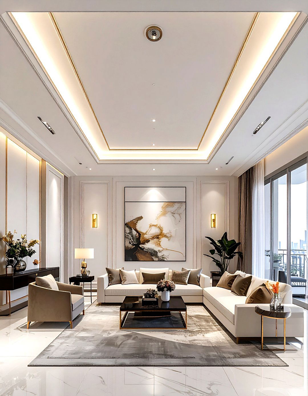 Luxury living room ceiling - 30 living room smooth ceiling ideas