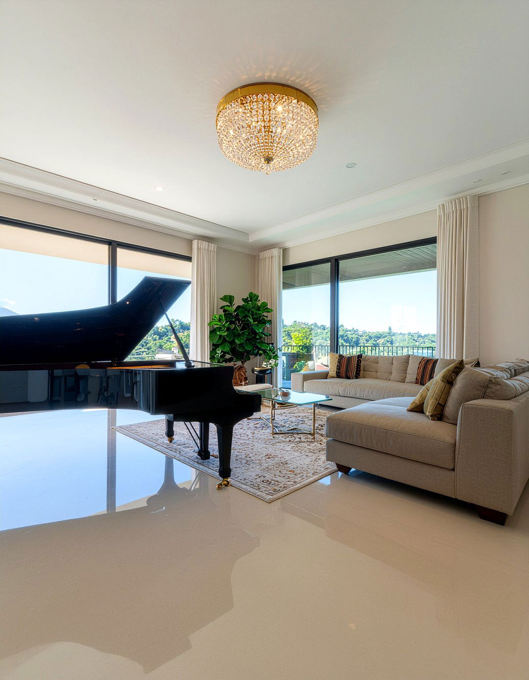 Luxury living room polished concrete - 30 polished concrete living room ideas